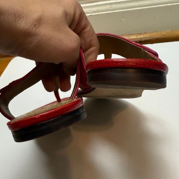 Tory Burch Pink Orange Kira Thong Sandals Sz. 7 - Picture 6 of 7